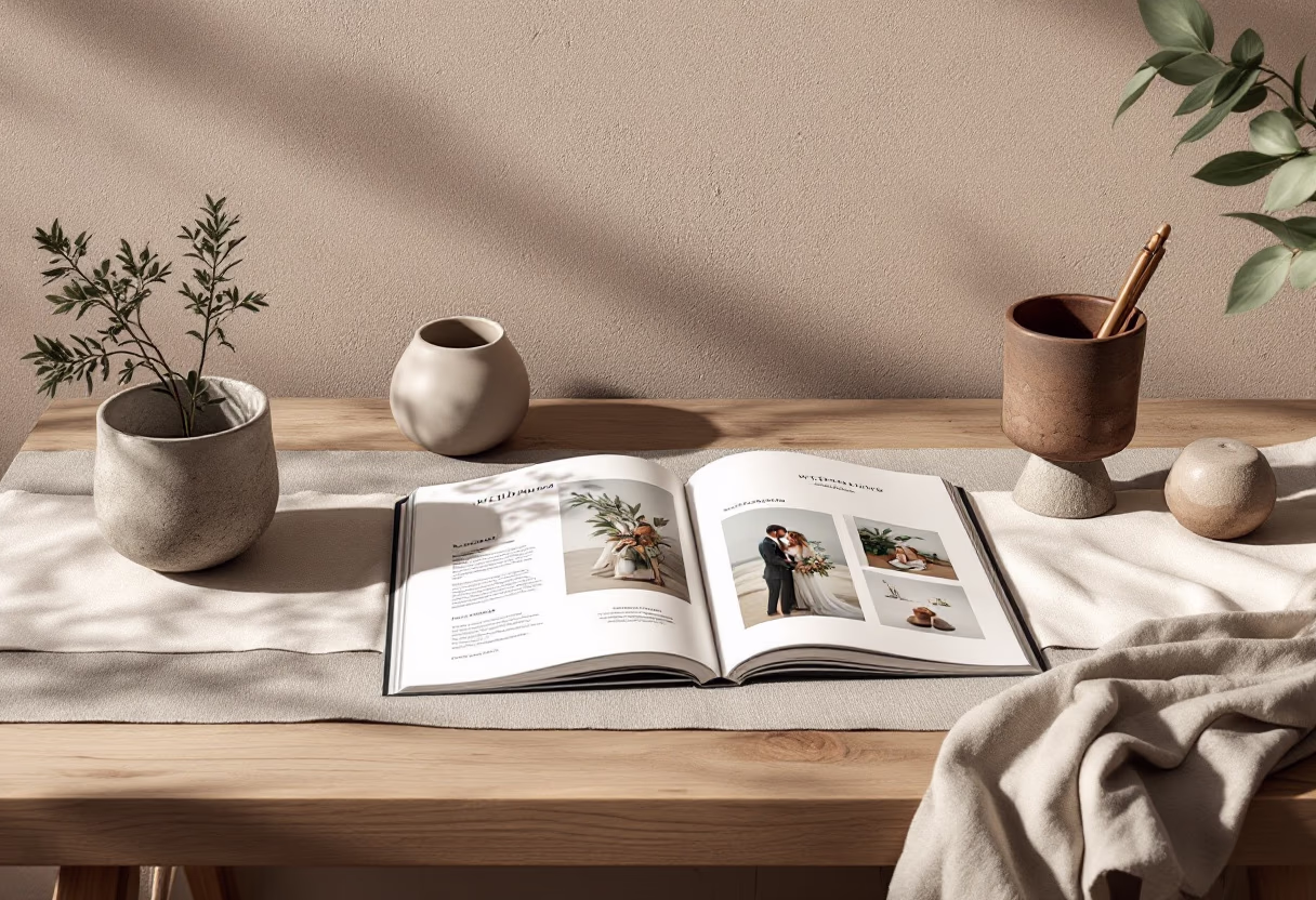 image of a past wedding planning project on a brochure