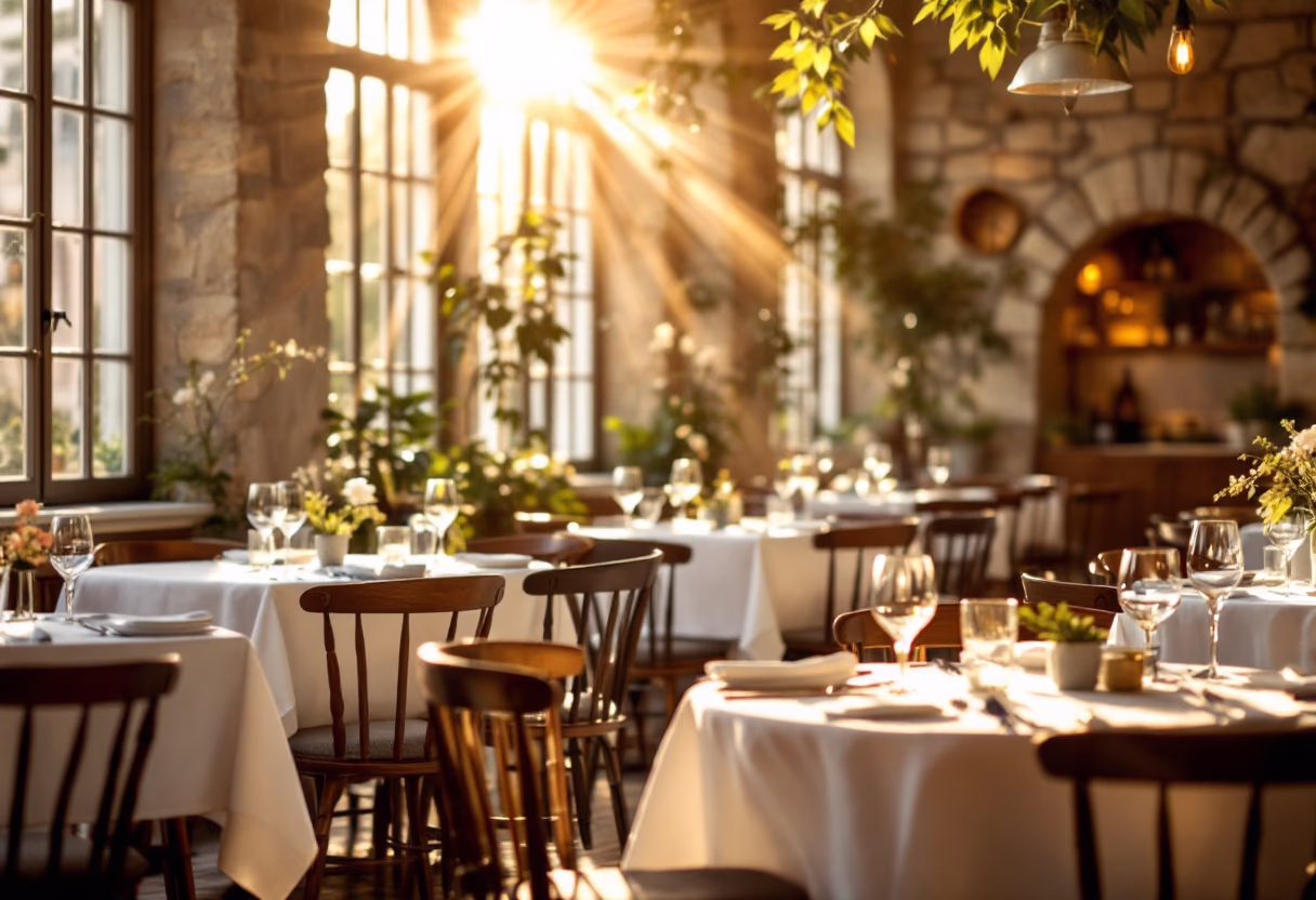 image of elegant dining area (for an italian restaurant)