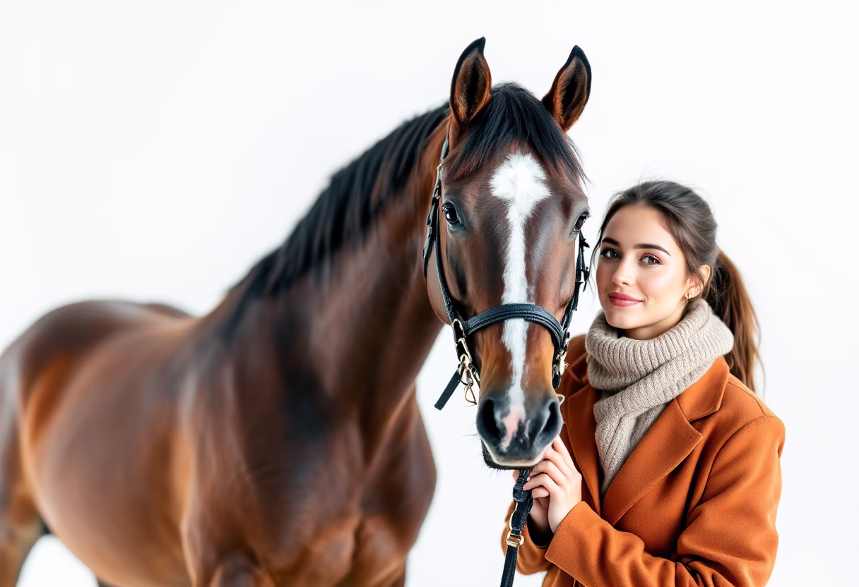 image of caregivers comforting a rehabilitated horse