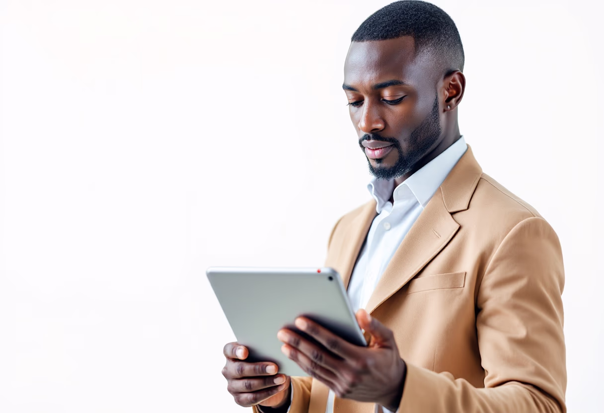 image of a person analyzing data charts in a social media and communication business